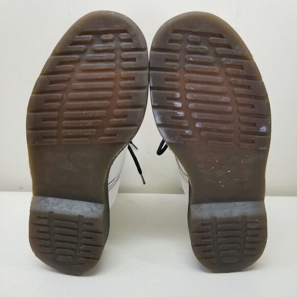 Doc Dr Marten UK5 White Chunky Boots Lace Up Lug Sole MIE High Tops US7 - Picture 4 of 13